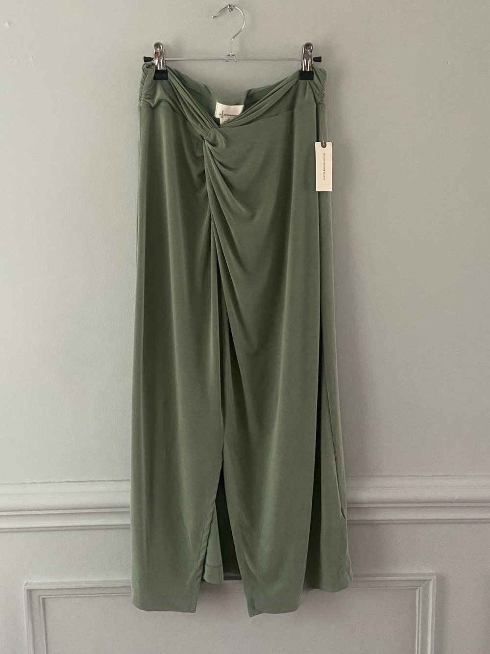 Anthropologie Twist Front Midi Skirt